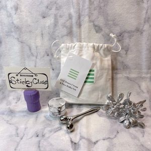 BIOEFFECT Skincare Gift Set-White Dust Bag,Face Roller & EGF Power Cream-2pc-NEW